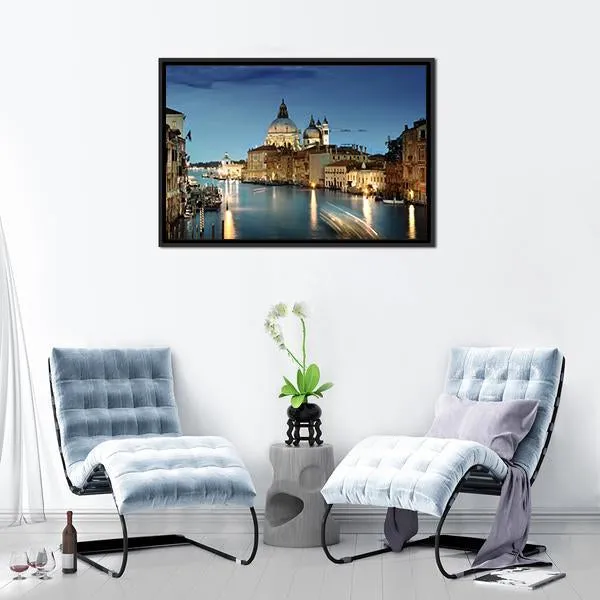 Grand Canal & Basilica  Italy Canvas Wall Art