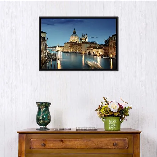 Grand Canal & Basilica  Italy Canvas Wall Art