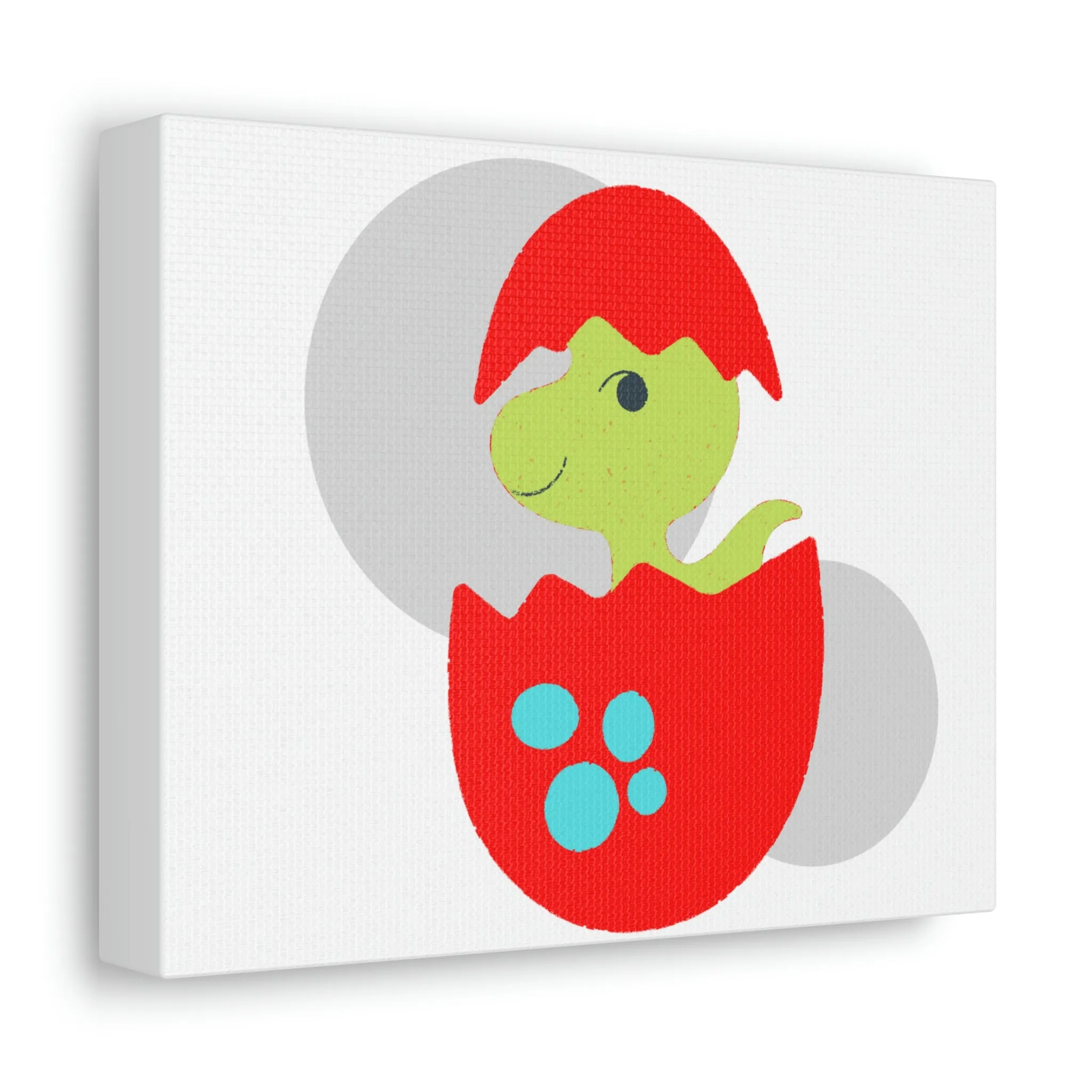 Green and Red Dinosaur Egg Stretched Canvas