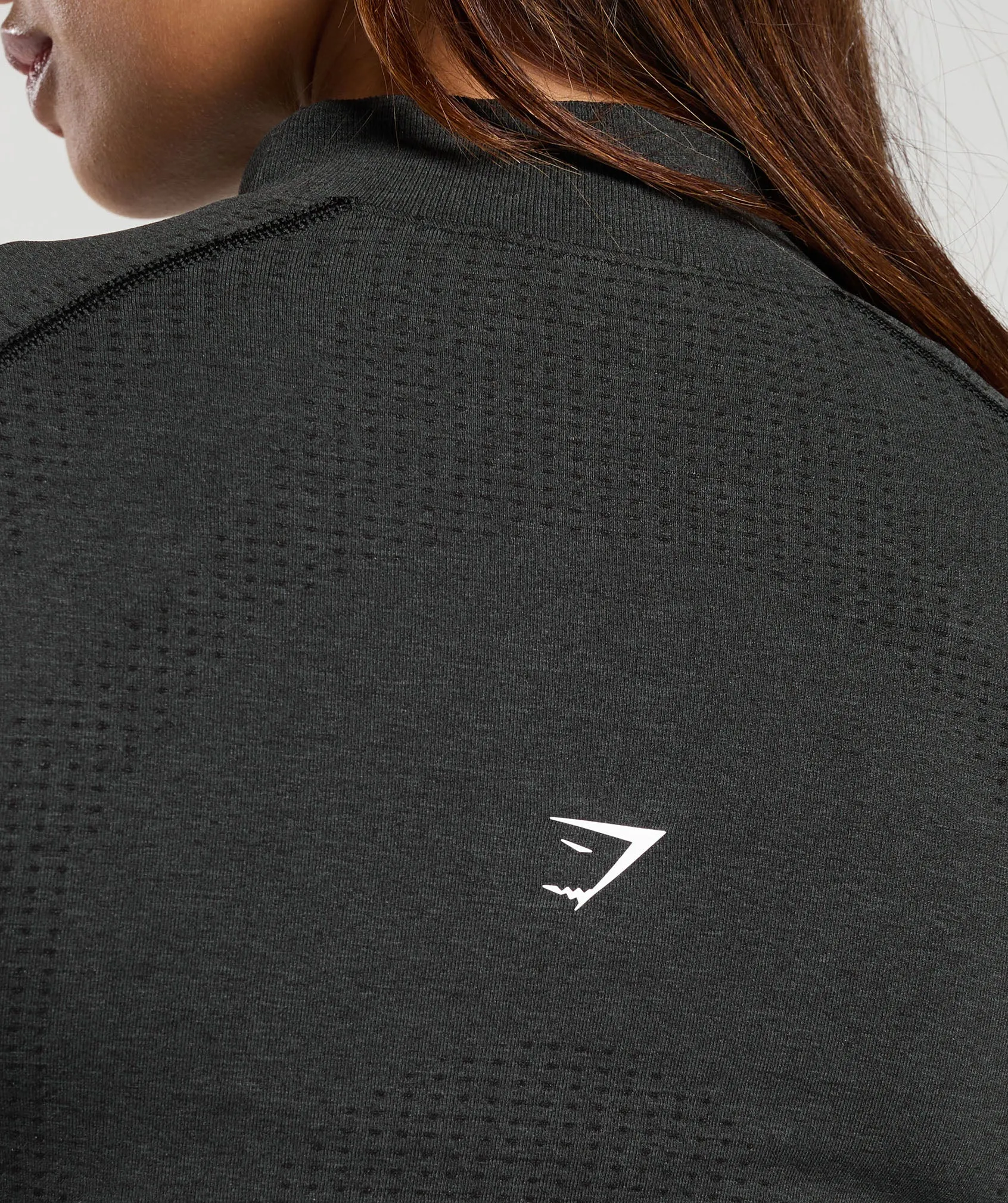 Gymshark Vital Seamless 2.0 1/2 Zip Pullover - Black Marl