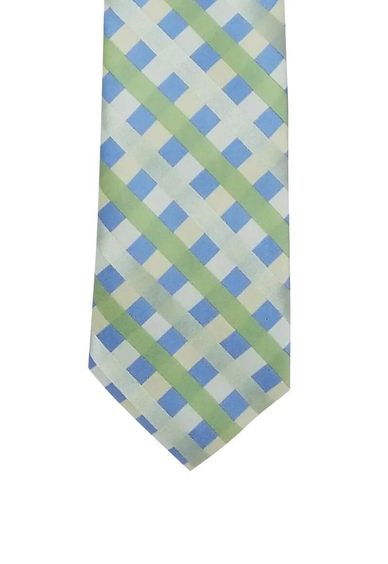 Light Blue and Green Striped Tie