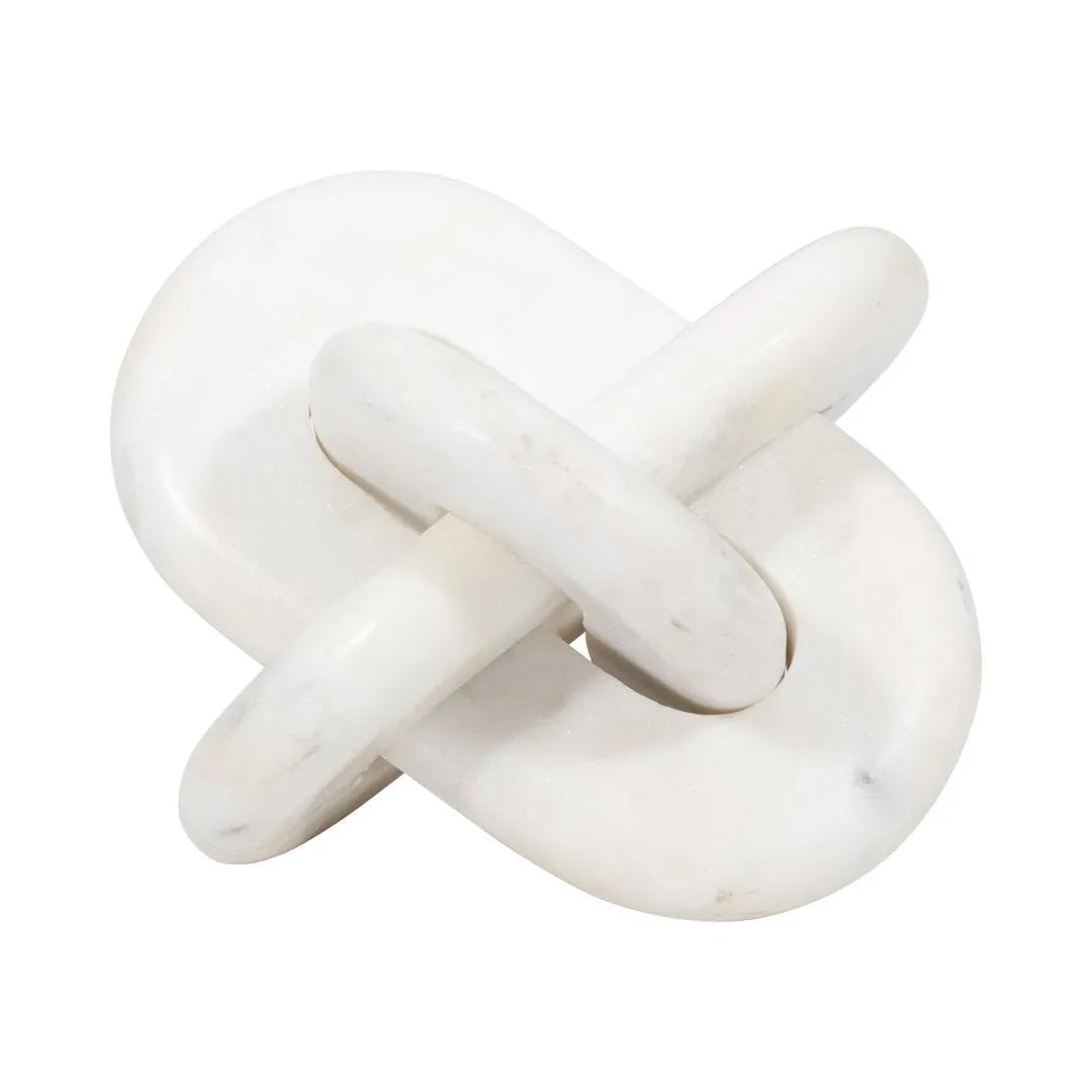 Neutral Modern Marble Oval 6" Knot Decor - 6" x 6" x 6"