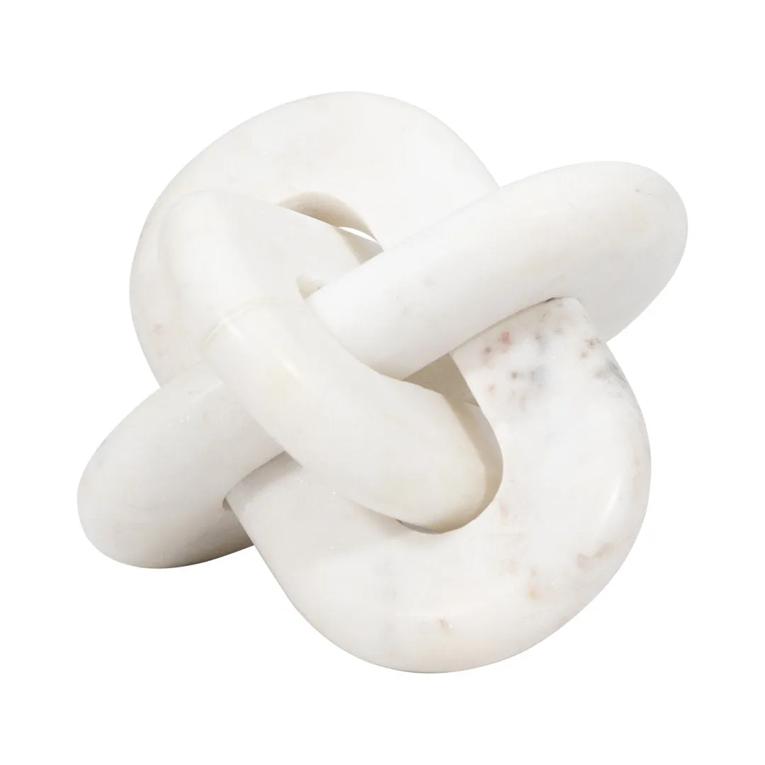 Neutral Modern Marble Oval 6" Knot Decor - 6" x 6" x 6"