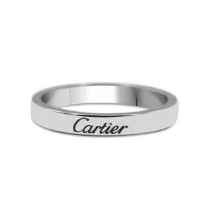 Platinum 'C de Cartier' 3mm Band Ring