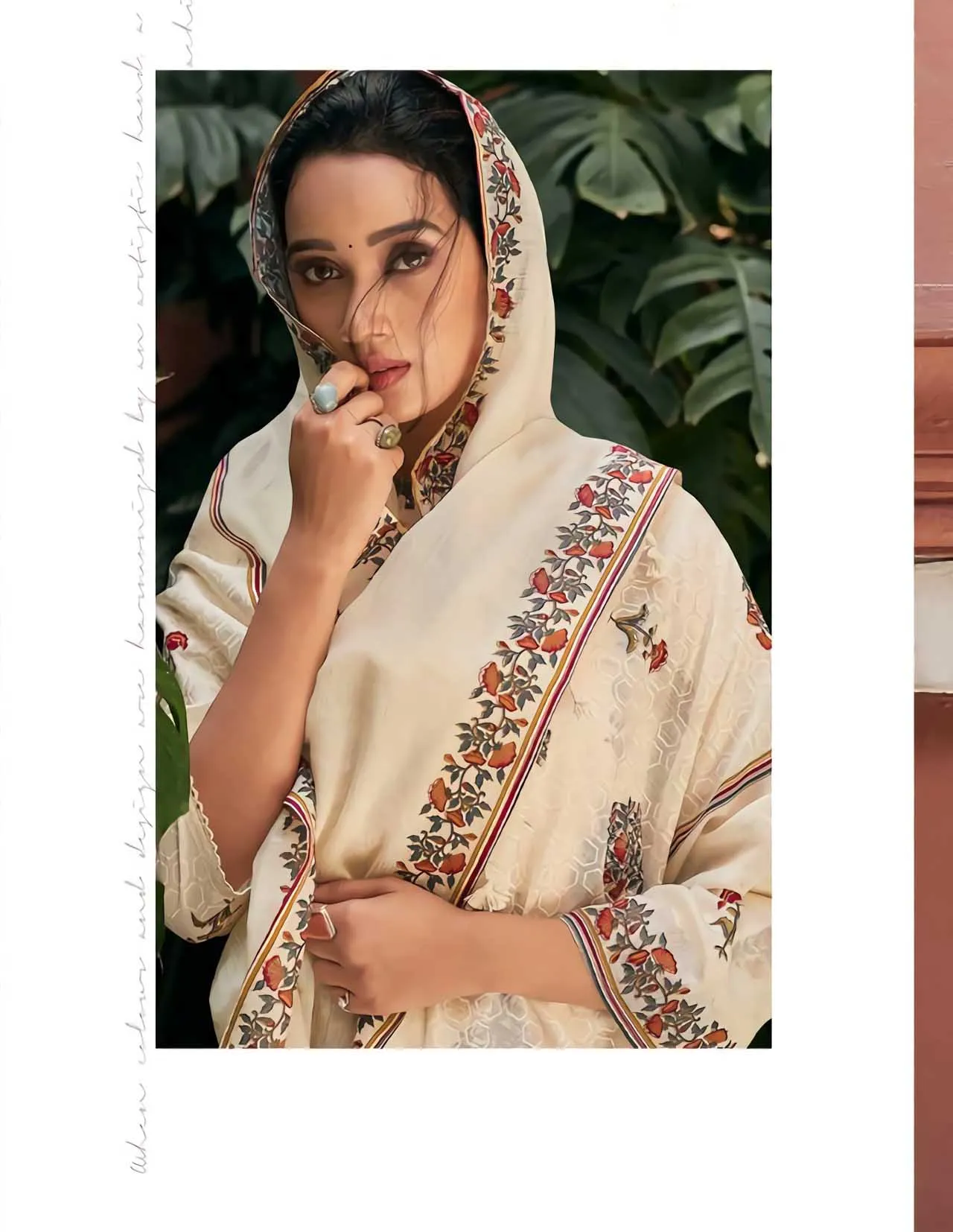 Pure Cotton Unstitched Beige Salwar Kameez Suit Set With Print