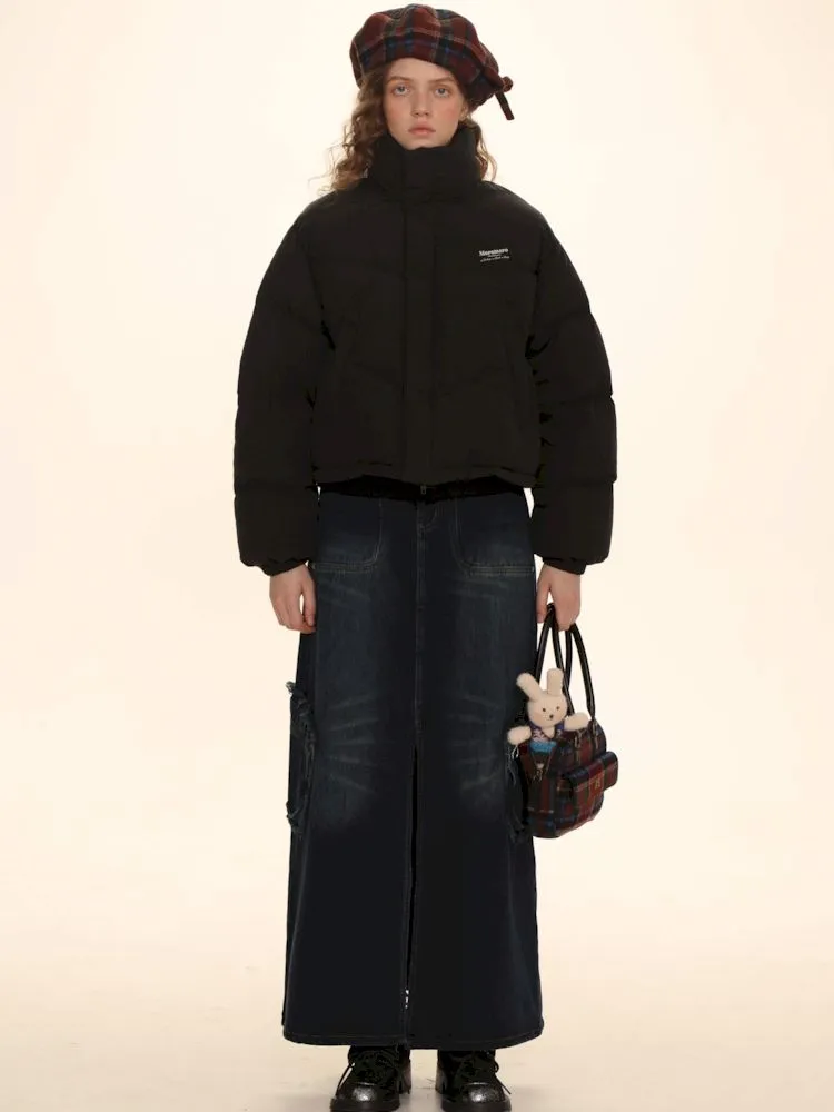 Raw Edge Tabs With Pockets Denim Work Skirt【s0000006002】