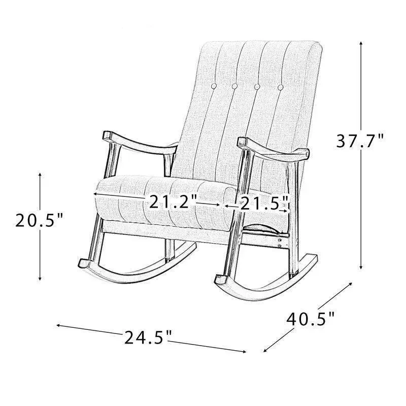 Risco Rocking Chair With Button Tufted Back (Blue)