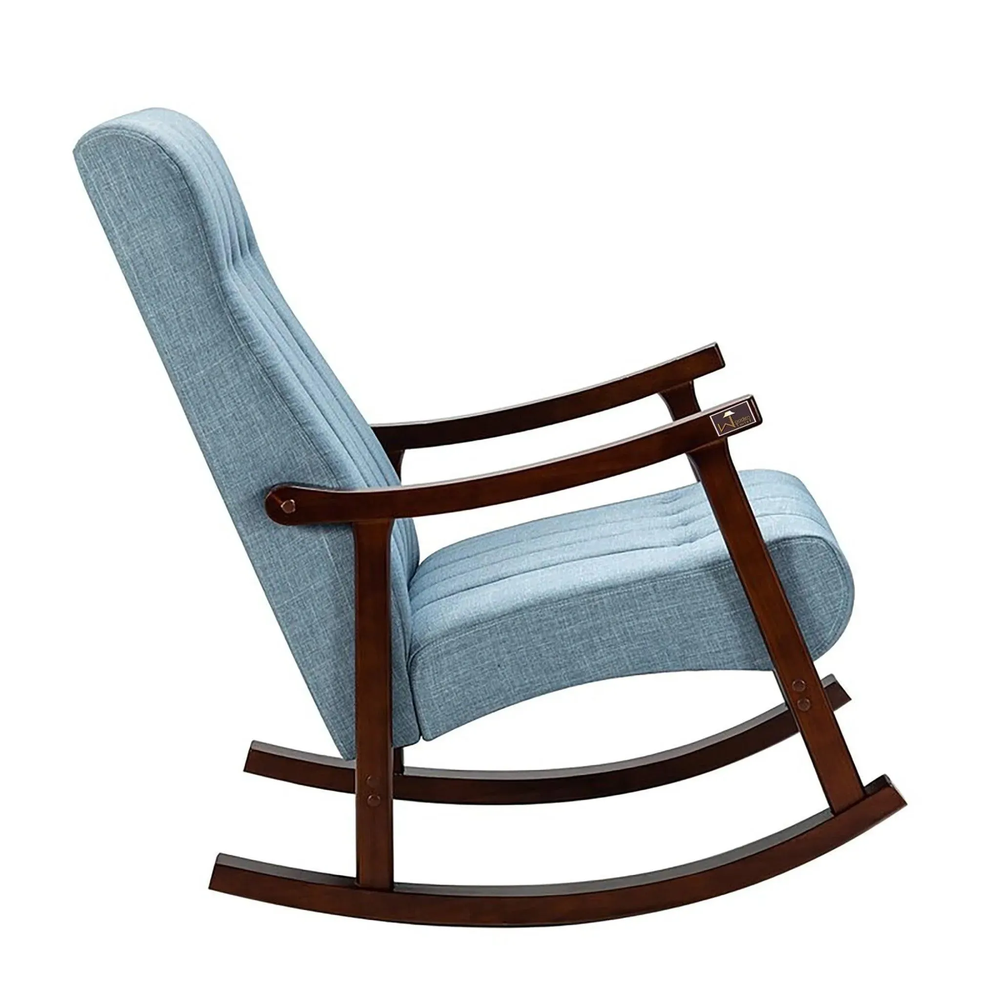 Risco Rocking Chair With Button Tufted Back (Blue)