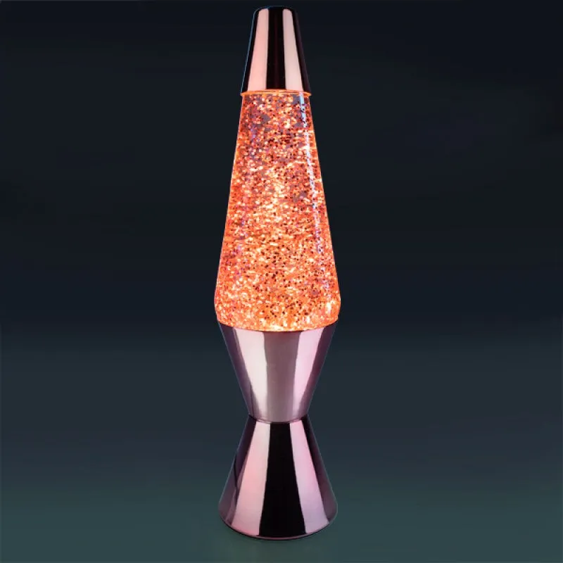 Rose Gold Pink Glitter Lava Lamp