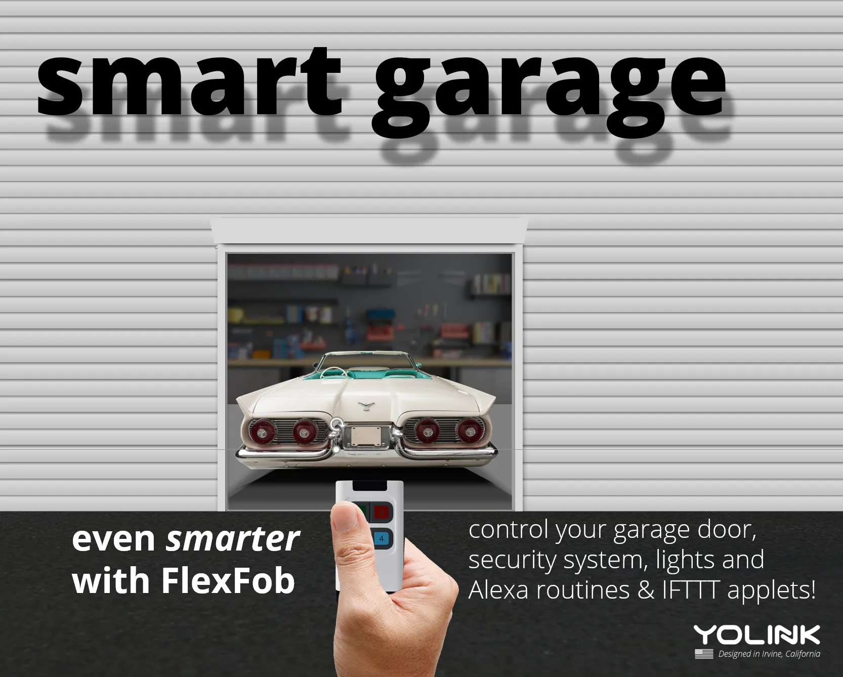 Smart Garage Door Kit 2 - YoLink Finger, Garage Door Sensor, YoLink Hub