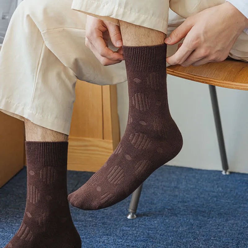 Solid Color Dotted Classic Cotton Crew Socks