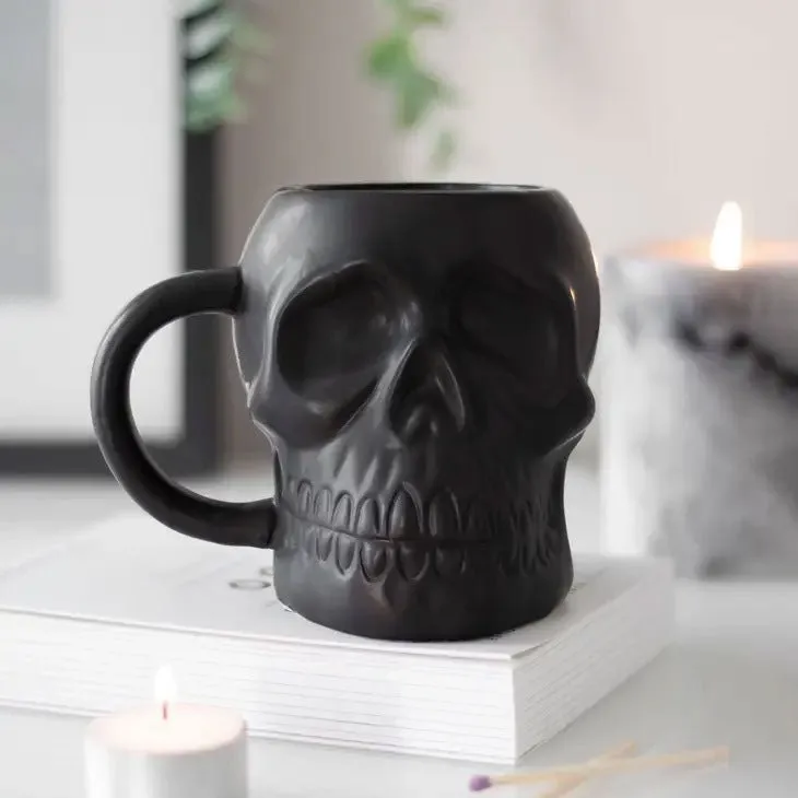 Something Different | Matte Black Skull Mug