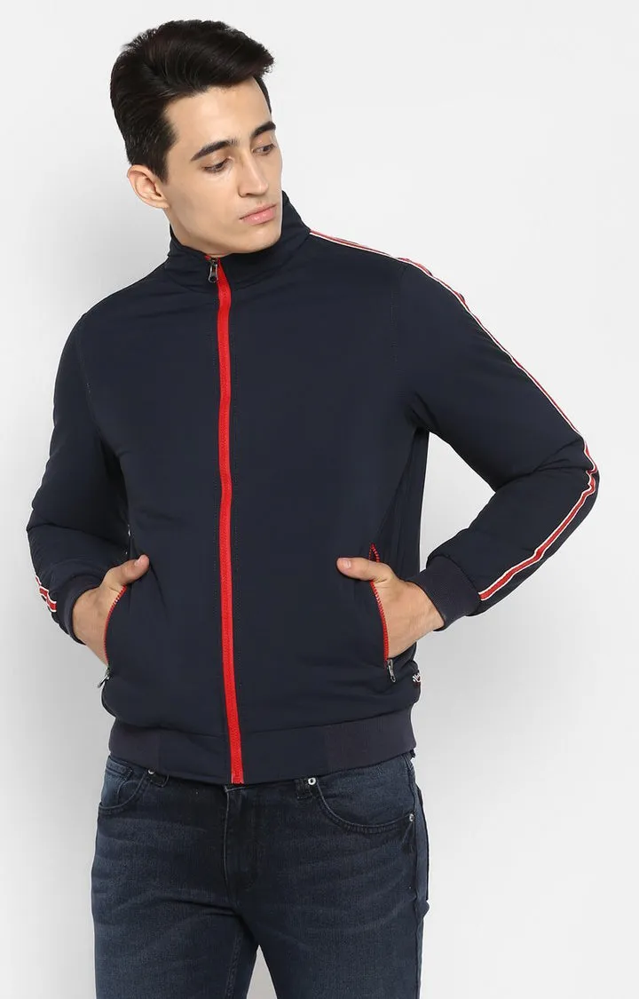 Spykar Men Navy Solid Slim Fit Activewear Jacket