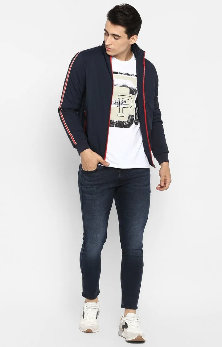 Spykar Men Navy Solid Slim Fit Activewear Jacket