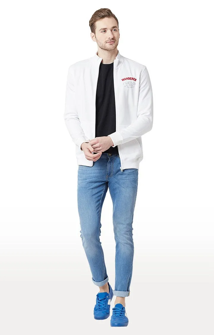Spykar Men White Solid Slim Jacket