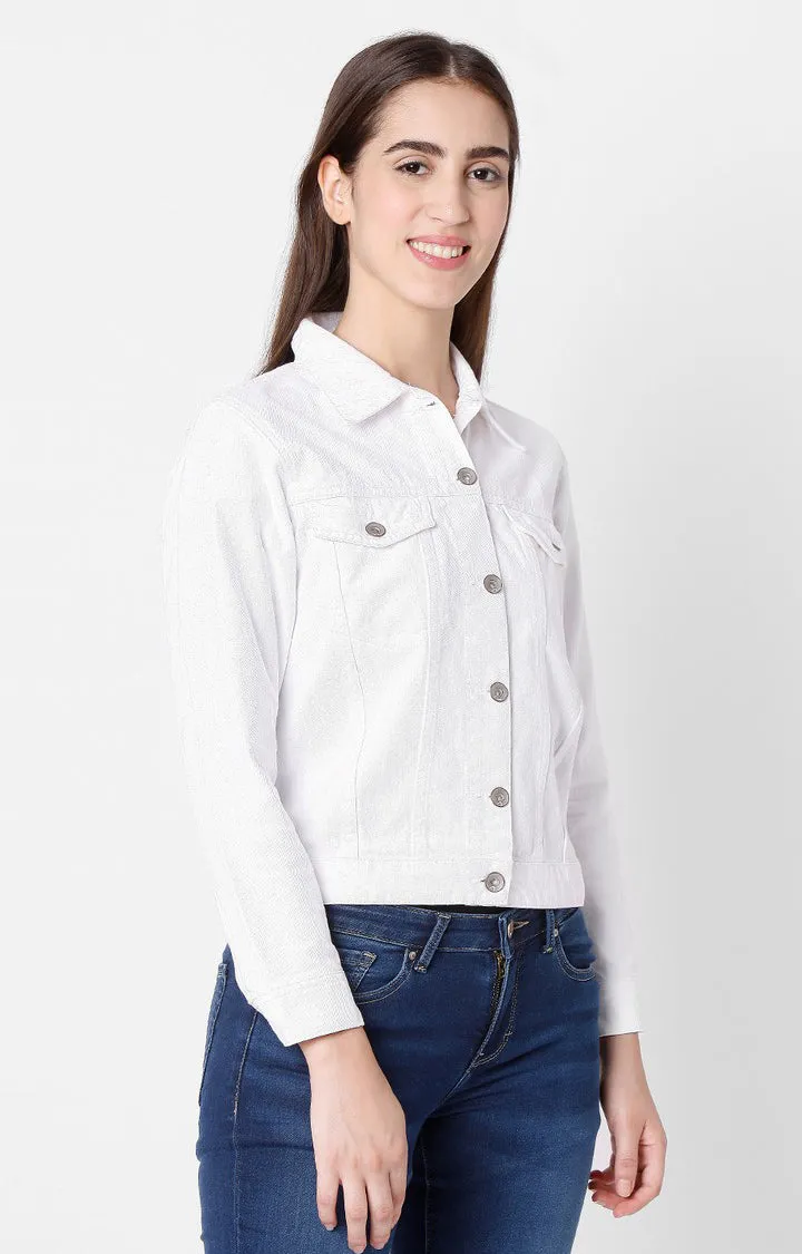 Spykar White Women Trucker Jacket