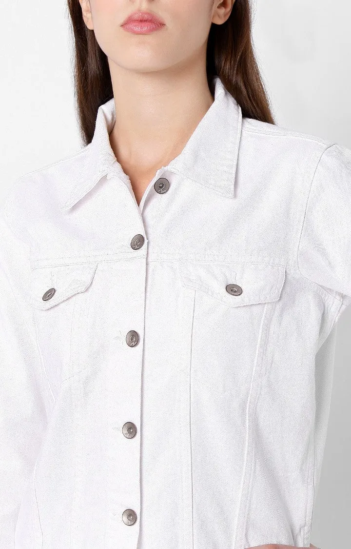 Spykar White Women Trucker Jacket