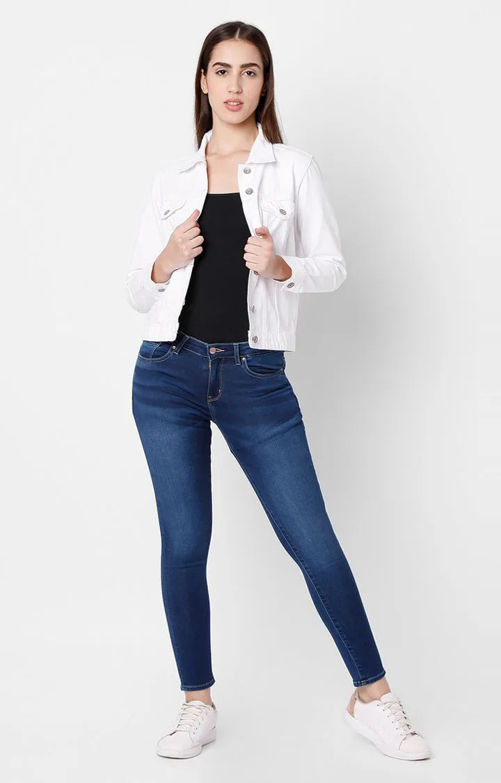 Spykar White Women Trucker Jacket