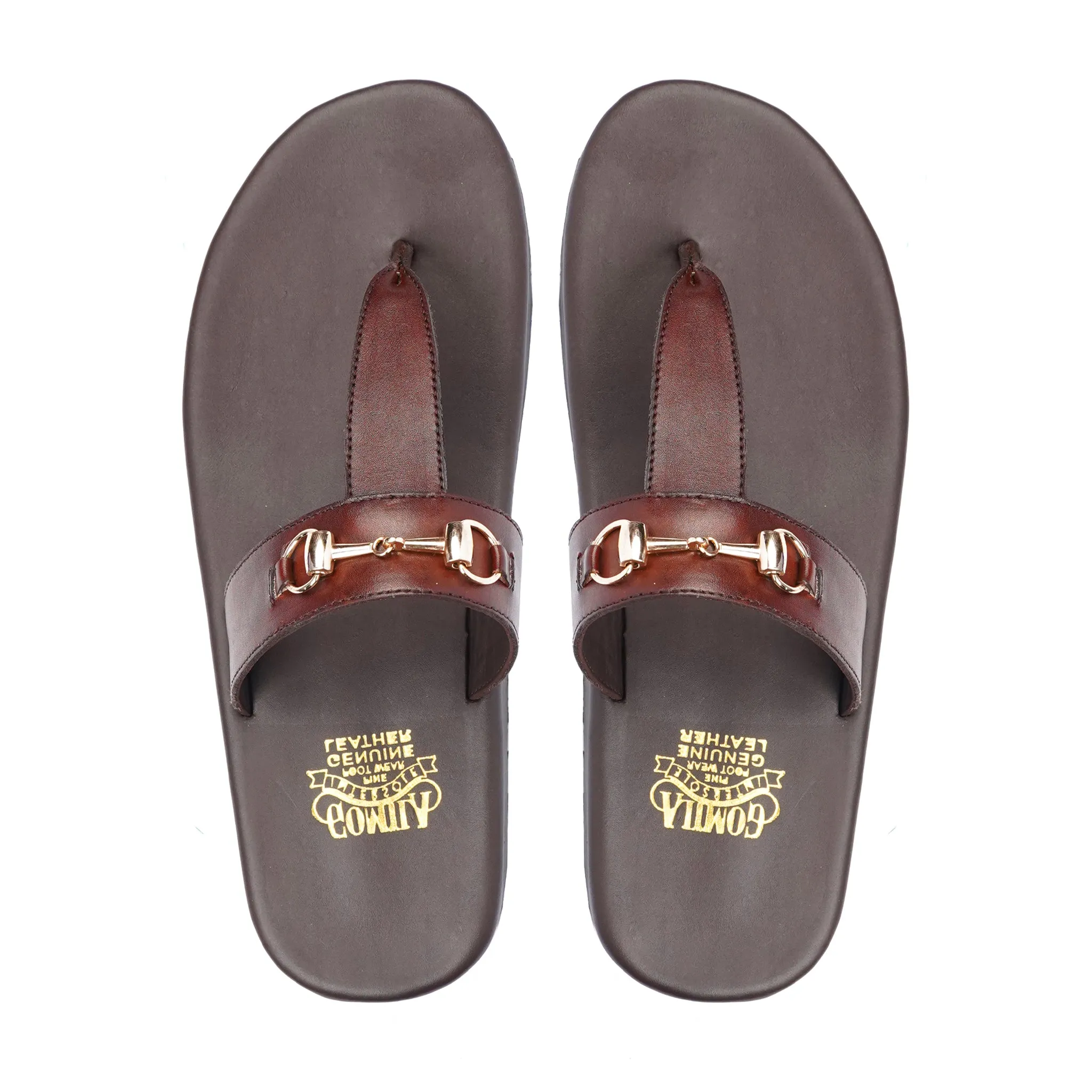 Urara - Men's Dark Brown Calf Leather Slipper