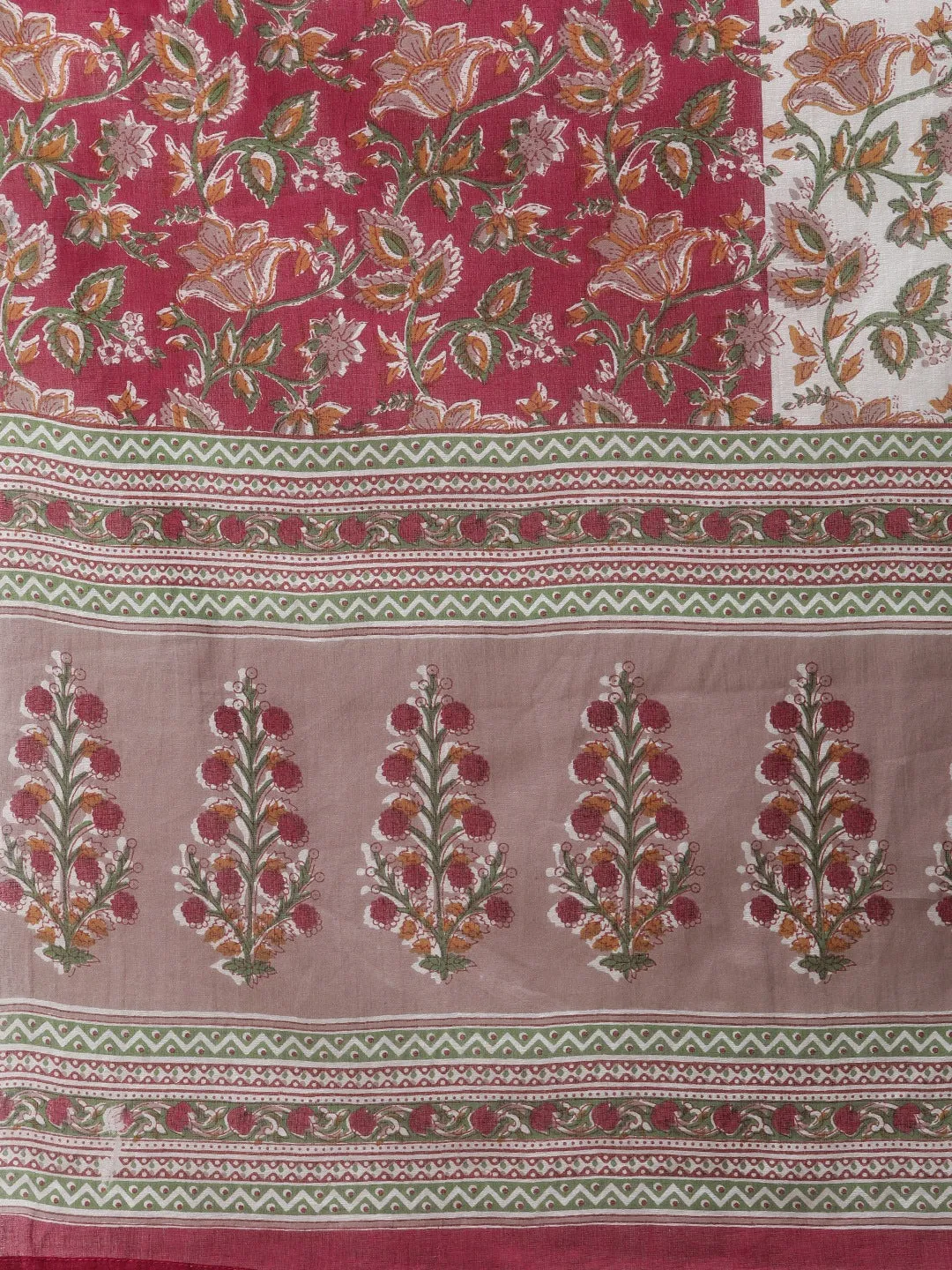 Women Purple Floral Print Cotton Kurta Set