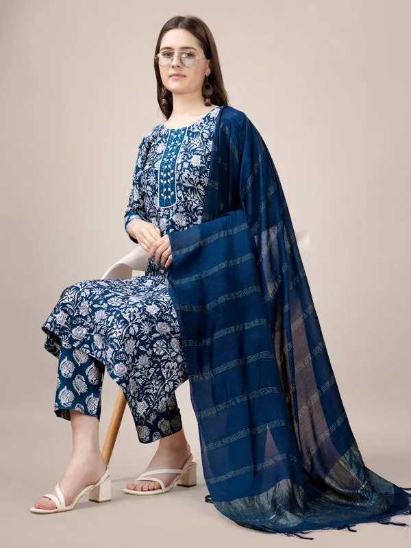 Womens Embroidered & Printed MOrpichh Rayon Kurta Pant Set