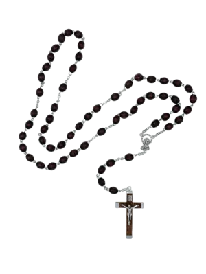 Wooden Rosary with Dark Brown Wooden Crucifix