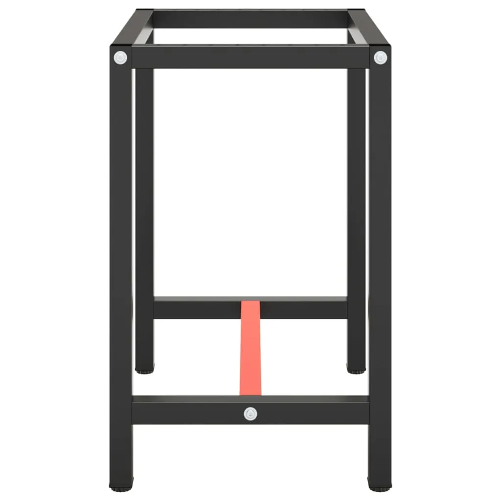 Work Bench Frame Matte Black and Matte Red 70x50x79 cm Metal